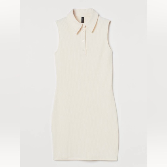 NWT H&M Ribbed Collared Tennis Dress - Picture 2 of 12